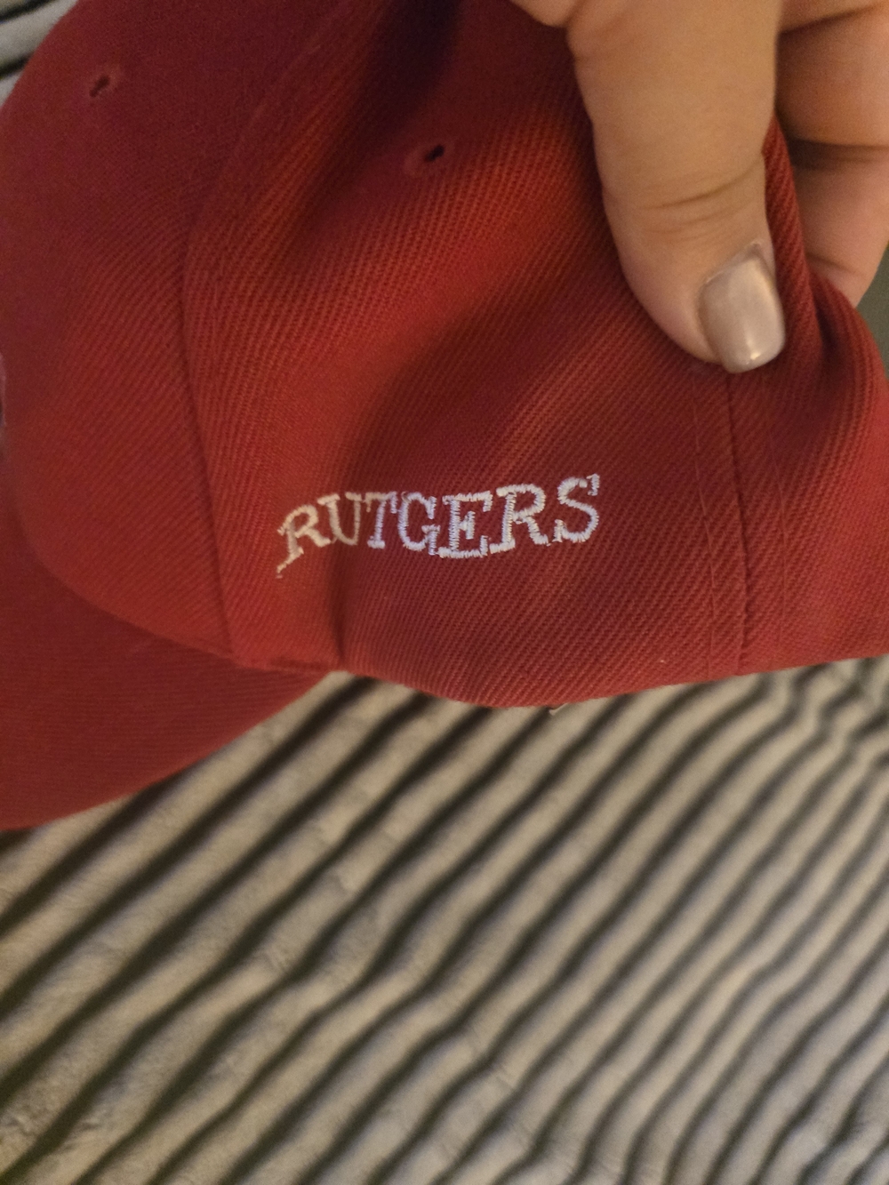 Rutgers Red Baseball Hat with "R" Logo - Picture 2 of 3